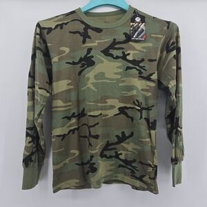ROTHCO CAMO CAMOUFLAGE LONG SLEEVE TACTICAL TEE T SHIRT Mens  Green  Size S NWT